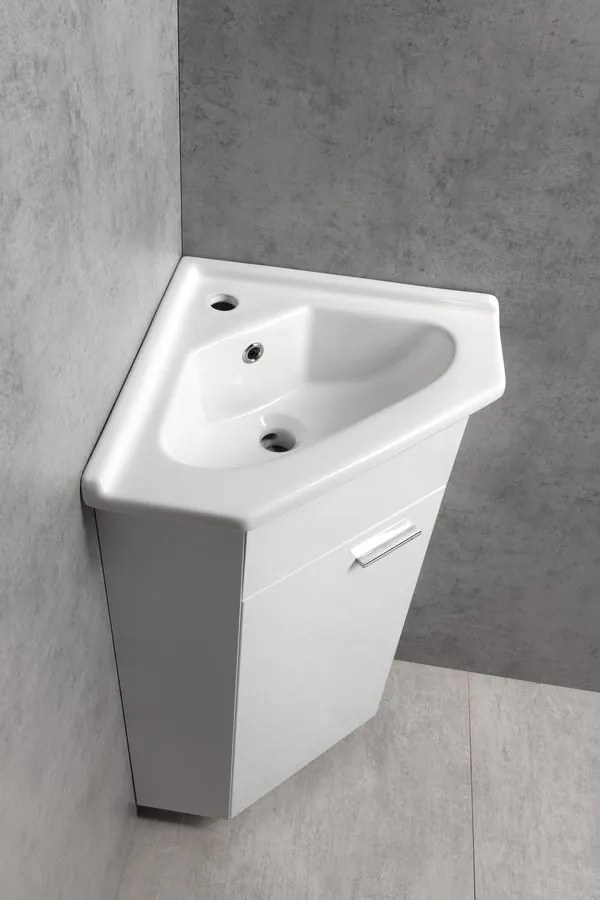 Aqualine, Keramické umývadlo rohové 40x19x40cm, nábytkové, 1601-40