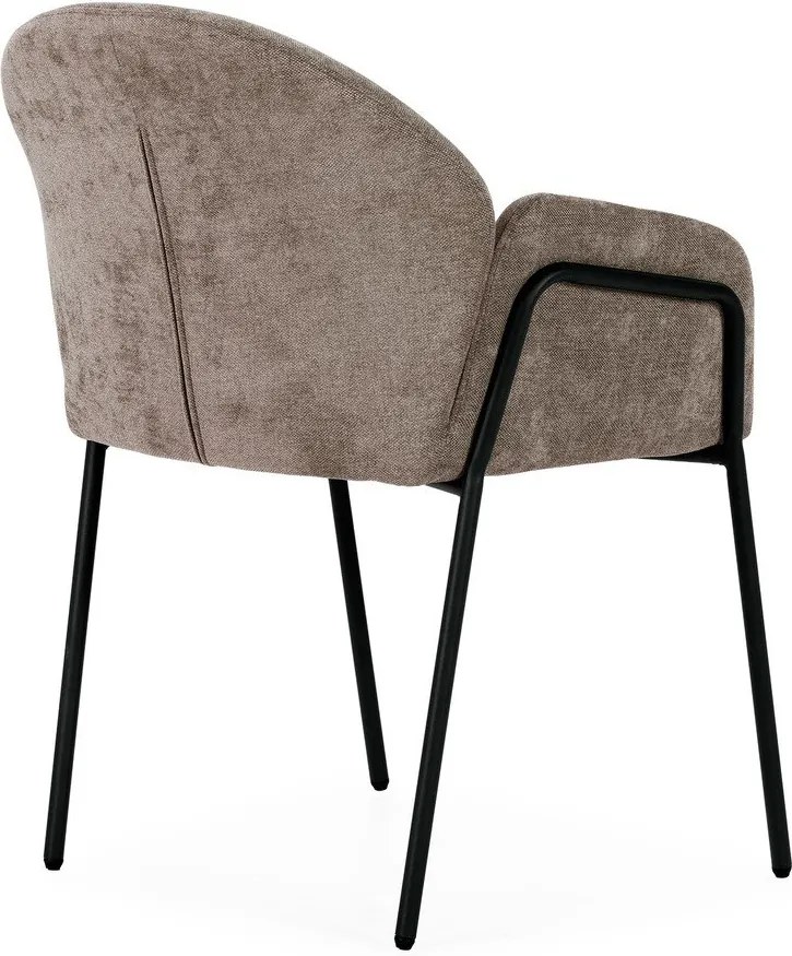 Broskyňové čalúnené jedálenské kreslá v súprave 2 ks Aslin – MOME