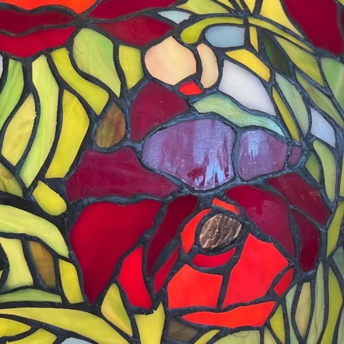 Lampa do obývačky Tiffany kovový stojan Folioles POPPY Ø50*63