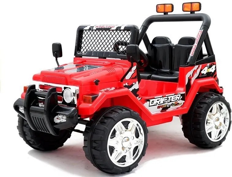 LEAN CARS Elektrické autíčko Jeep S618 EVA, červené