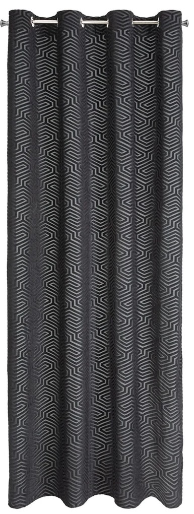 ZÁVES NA KRÚŽKOCH PIERRE CARDIN INGA 140X250 CM ČIERNA