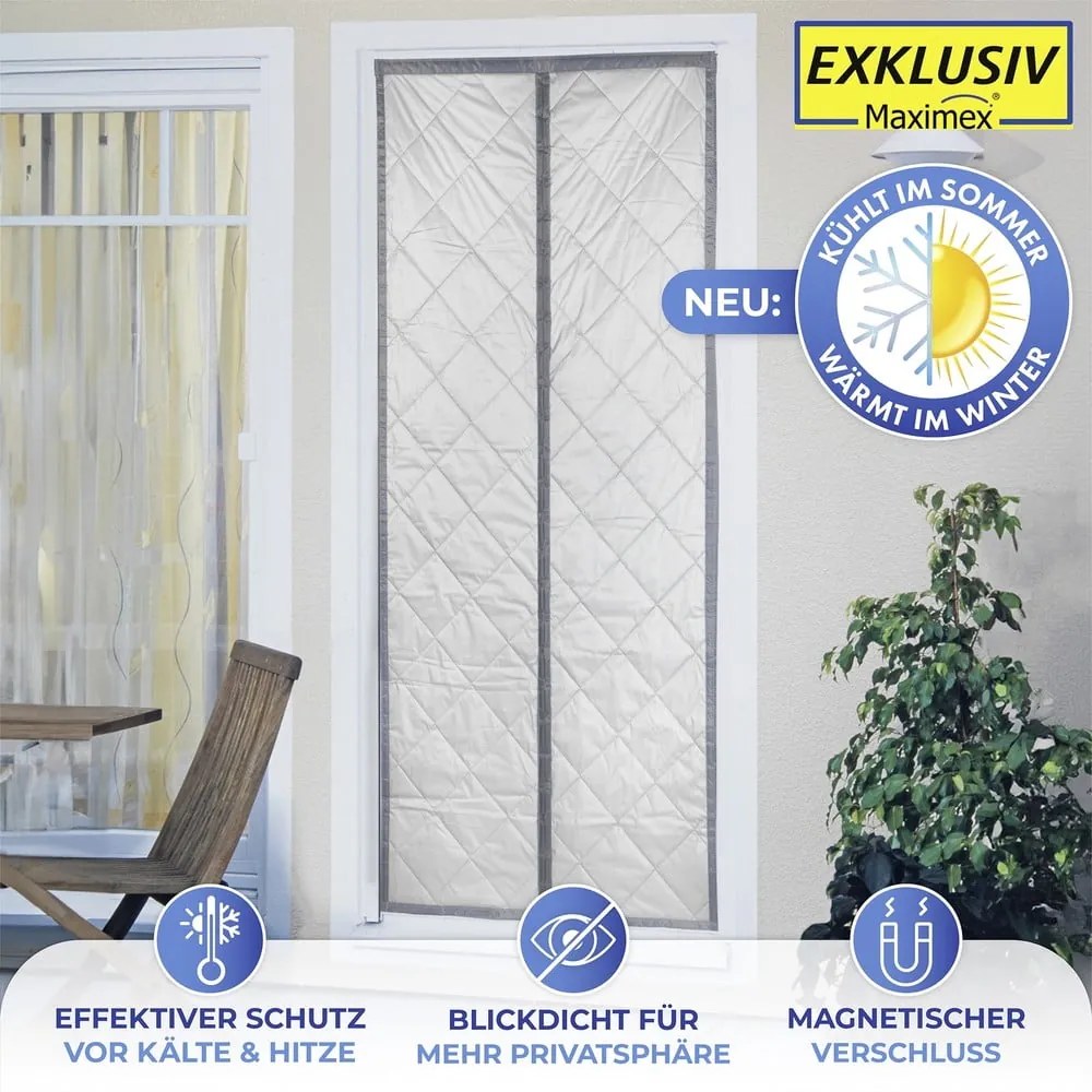 Termo záves do dverí v sivo-striebornej farbe 80x200 cm – Maximex