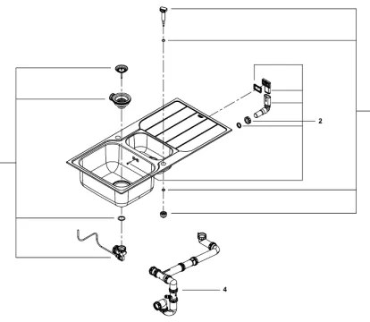 GROHE 31572SD1 - Drez K500 1000 × 500 mm nerezová oceľ