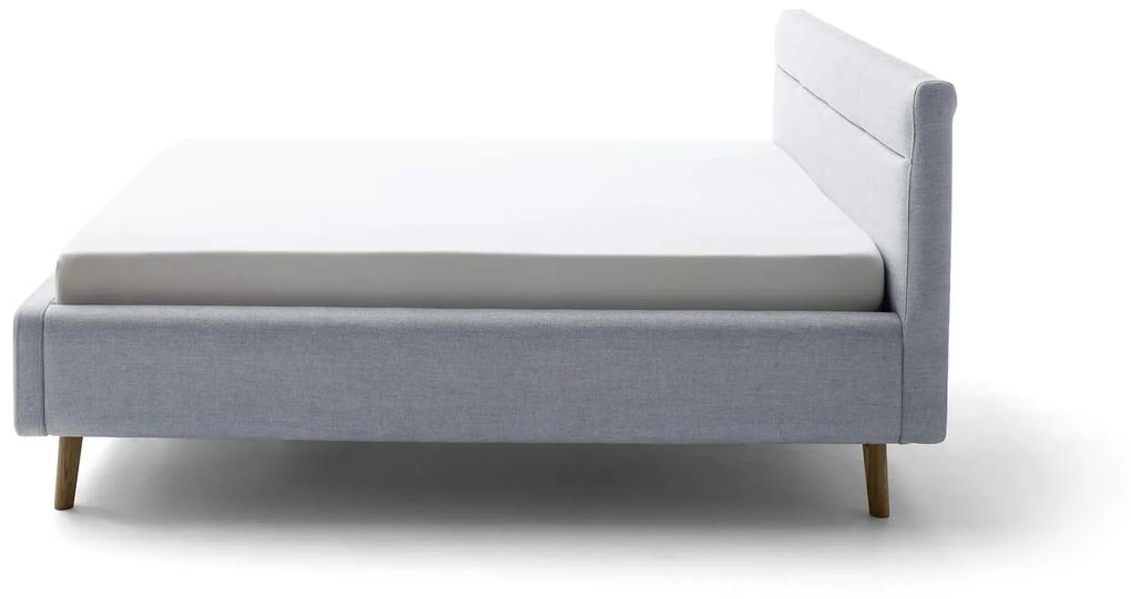 Dvojlôžková posteľ anika s úložným priestorom 160 x 200 cm svetlomodrá MUZZA