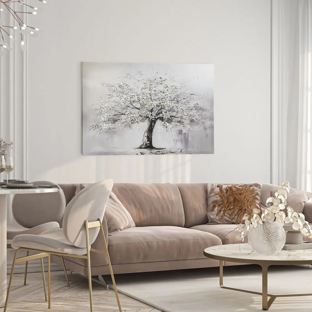 Obraz s ručne maľovanými prvkami 70x100 cm White Tree – Styler