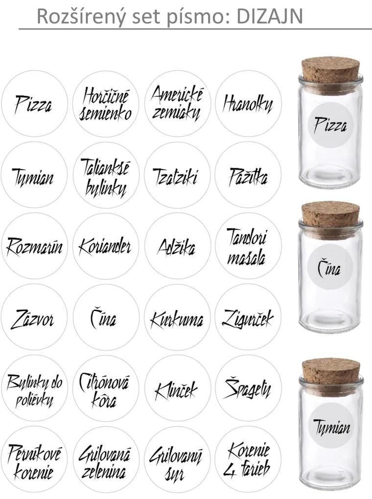 Orion Sada 6ks kořenek, skleněné, s černým víčkem a sypátkem, 6 x 100ml SPICE BLACK