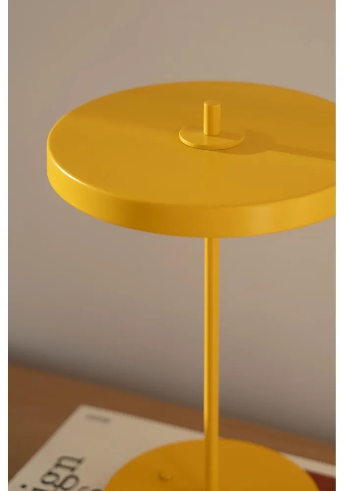 Žltá kovová LED stolová lampa s kovovým tienidlom (výška 31 cm) Asteria Move – UMAGE