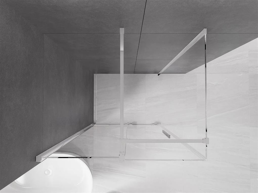 Mexen Velar, sprchový kút s posuvnými dverami 130(dvere) x 90(stena) cm, 8mm číre sklo, chrómový profil, 871-130-090-01-01