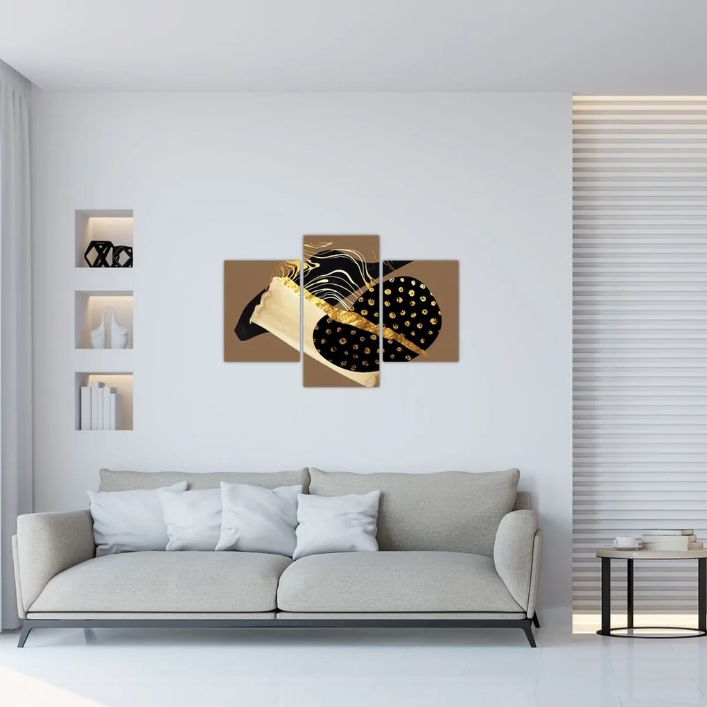 Obraz - Abstrakcia golden brown N⁰1 (90x60 cm)