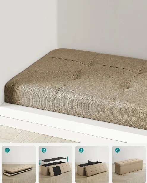 Taburet s úložným priestorom OTTOMAN 110x38 cm, svetlohnedý