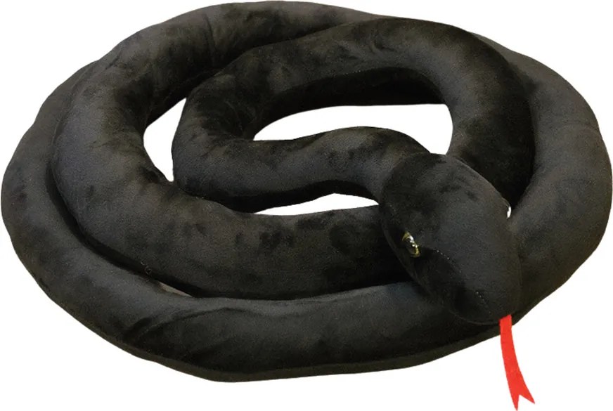 LEAN Toys Plyšový had čierny maskot 300 cm