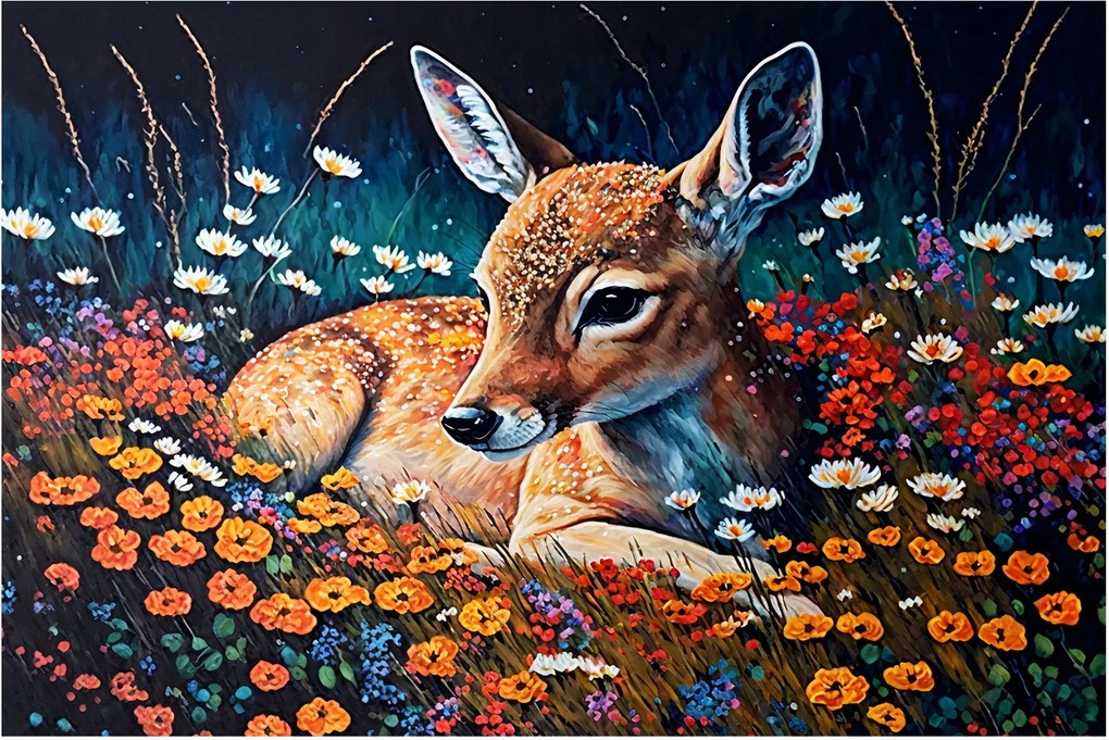 Obraz - Maľované srne (90x60 cm)