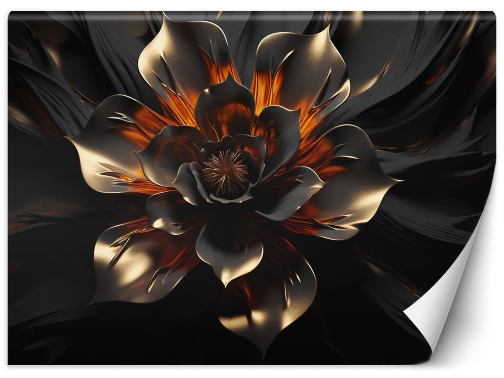 Gario Fototapeta Čiernozlatý lotosový kvet Materiál: Vliesová, Rozmery: 200 x 140 cm
