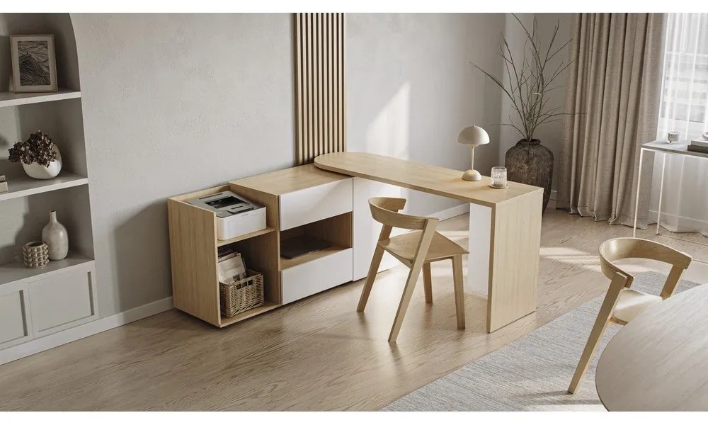 Pracovný stôl s doskou v dubovom dekore 48x159 cm Tango – TemaHome