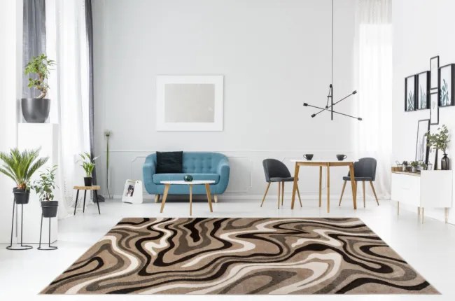 Koberec Sumatra C301B 3D Contour Cut tmavo béžový