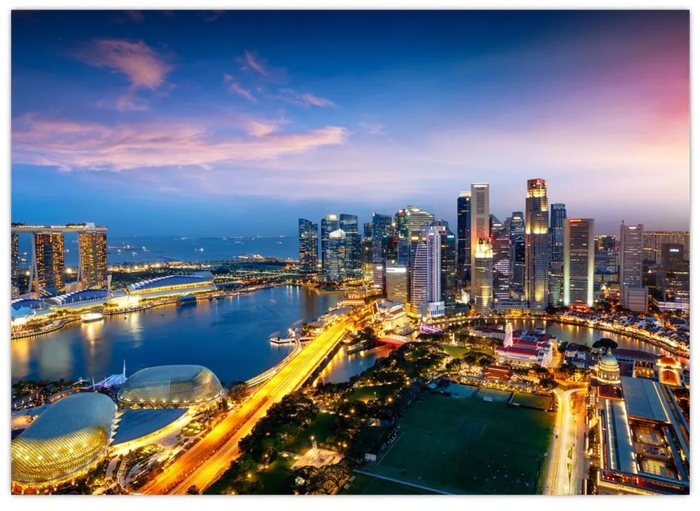 Sklenený obraz - Singapur, Ázia (70x50 cm)
