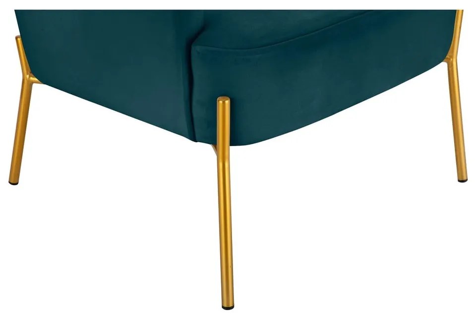 Zelenomodré zamatové kreslo Runa - Støraa