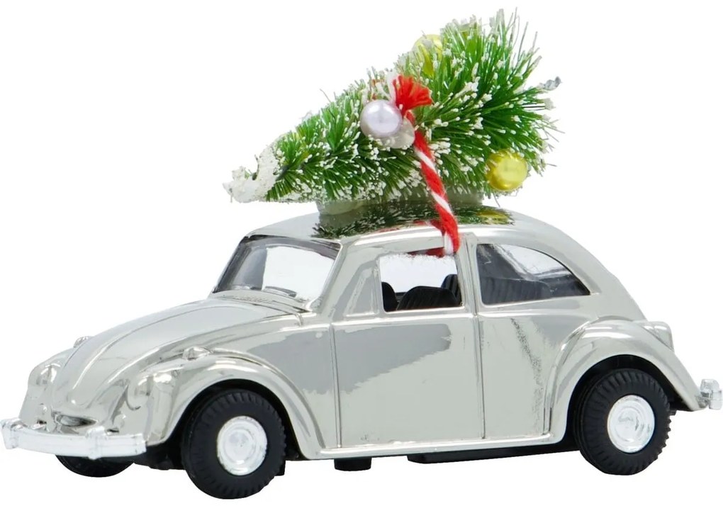 House Doctor Vianočné autíčko Mini Xmas Car Silver