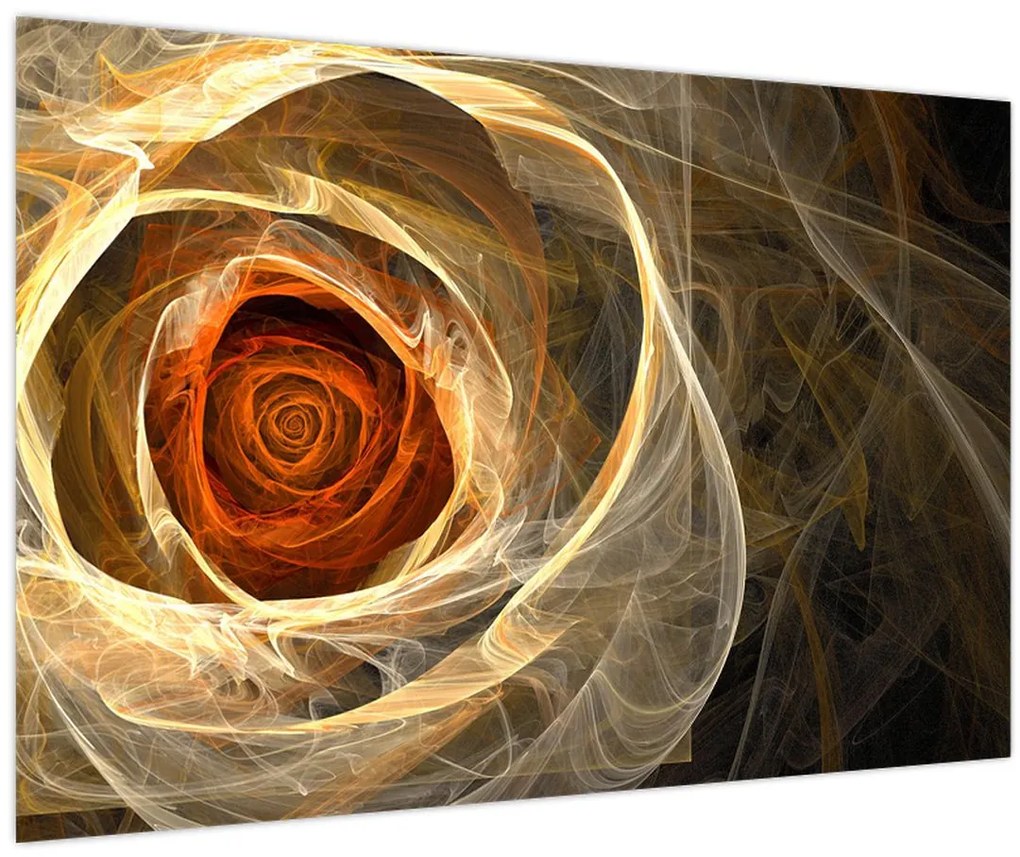 Obraz - Abstraktné ruže v ohnivých farbách (90x60 cm)