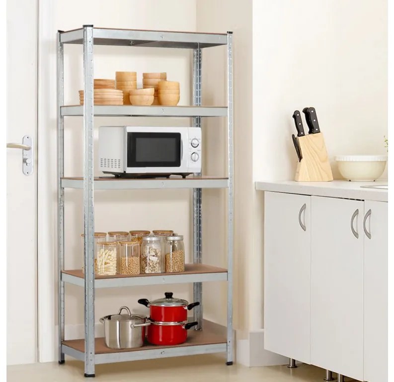 Fistar Interiérový regál kovový zinkovaný 5-policový 2000x1000x450 mm, nosnosť 875 kg