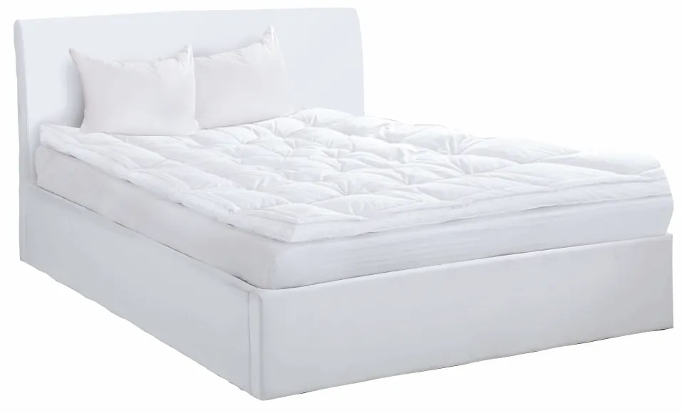 Tempo Kondela Manželská posteľ s úložným priestorom, biela, 160x200, KERALA