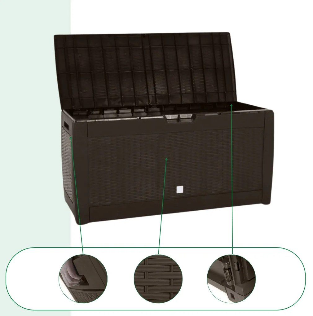 Prosperplast Odkladací box RATO, 310L, 119x48x60cm, hnedá