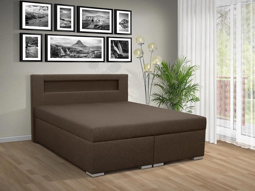 Čalúnená posteľ s úložným priestorom Tango 160 Typ farebného prevedenia: Savana hnedá 25, Typ čela: A