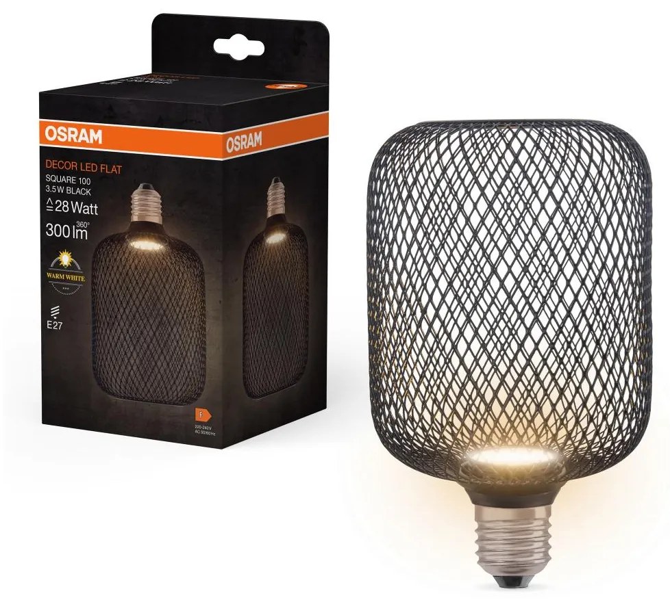 LED Žiarovka DECOR FLAT E27/3,5W/230V 2700K čierna - Osram