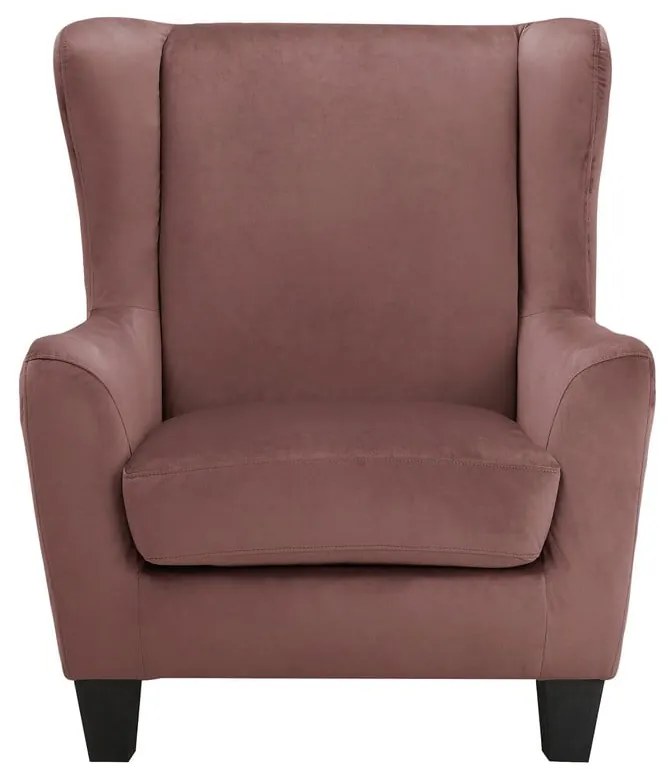 Ružové zamatové kreslo ušiak Zhili - Støraa