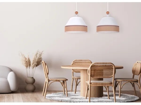 Duolla - Luster na lanku AVIGNON 2xE27/15W/230V biela/hnedá