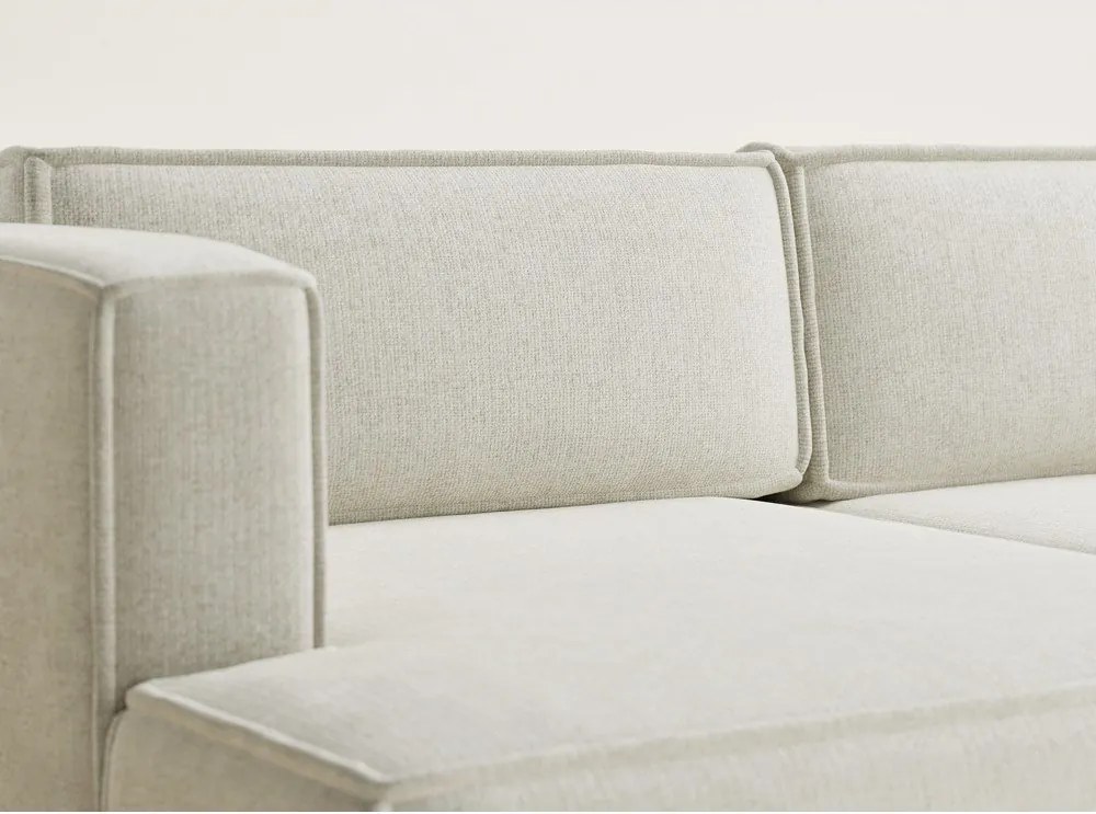 Krémovobiela ženilková rozkladacia/s úložným priestorom rohová pohovka (ľavý roh/s leňoškou) Velto – Maison de Rêve