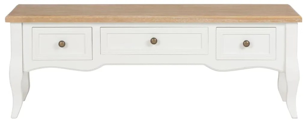 vidaXL TV stolík biely 100x35x35 cm drevený