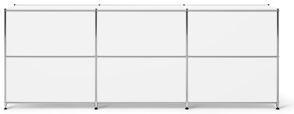 Kovový regál »CN3« s 3 premiestniteľnými priehradkami, biely