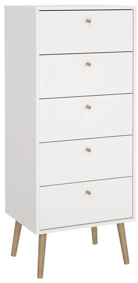 Biela vysoká komoda 50x120 cm Bodo – Tvilum