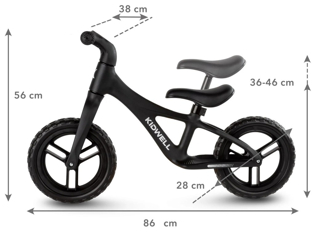 Kidwell JOGO balančný bicykel pre deti – ľahký nylon 2,8 kg, EVA kolesá 28 cm