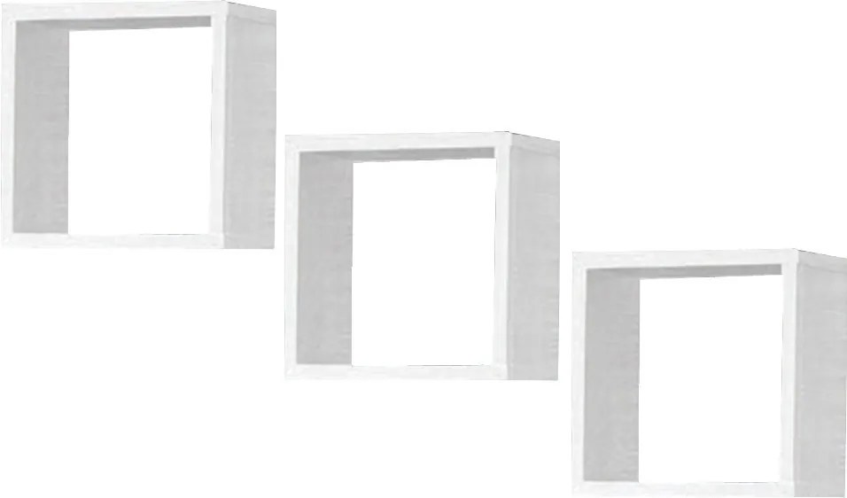 Súprava políc Kika 25x25 cm biela