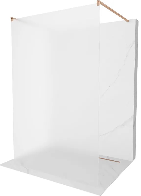 Mexen Kioto, sprchová zástena Walk-In 120 x 200 cm, 8mm sklo námraza, medený matný profil, 800-120-002-65-30