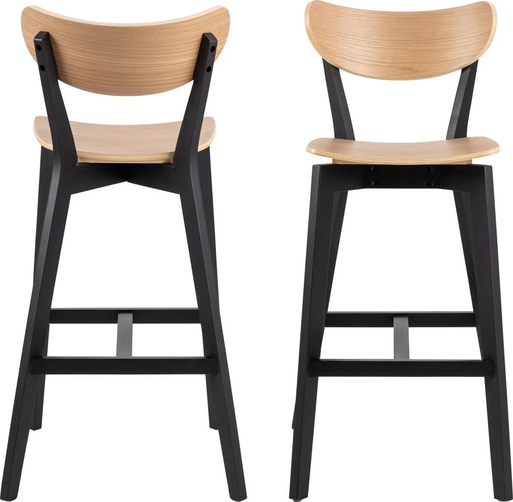ROXY Dub Prírodný / Čierna Konštrukcia – DREVENÁ BAROVÁ STOLIČKA DO KUCHYNE, OBÝVAČKY A REŠTAURÁCIE V ŠTÝLE RETRO