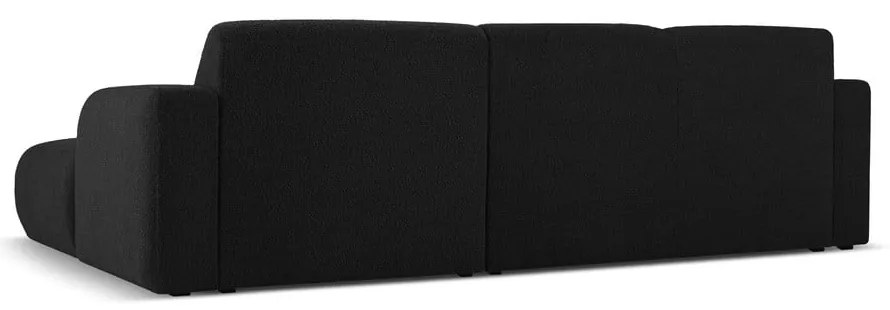 Čierna rohová pohovka z textílie bouclé (pravý roh) Molino – Micadoni Home