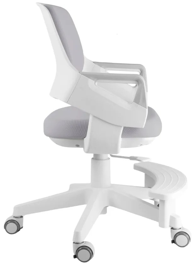 Detská rastúca stolička Neoseat KIDDY FIVE — látka, prateľný poťah, sivá