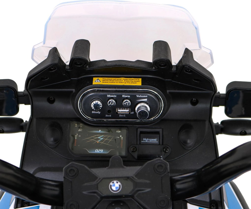 Ramiz Policajný motocykel BMW F850 GS s batériou pre deti + pomocné kolesá + siréna + svetlá + 2 kufre + bezplatné štartovanie