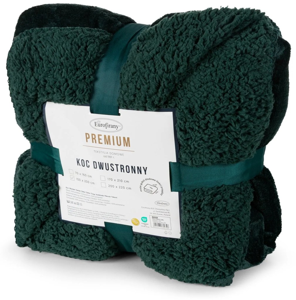 BUKLÉ DEKA TEDY 150X200 CM TMAVOZELENÁ