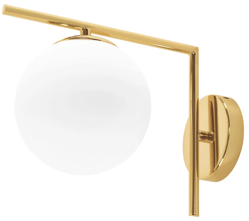 Toolight Toolight, sklenená guľatá nástenná lampa APP674-1W, zlatá, OSW-05638