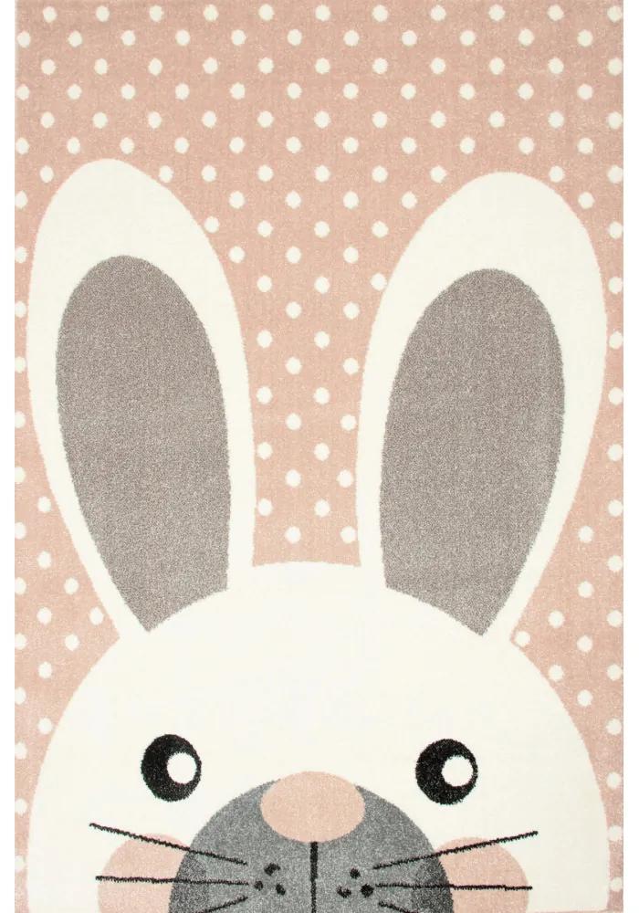 Detský kusový koberec Zajačik ružový, Velikosti 120x170cm