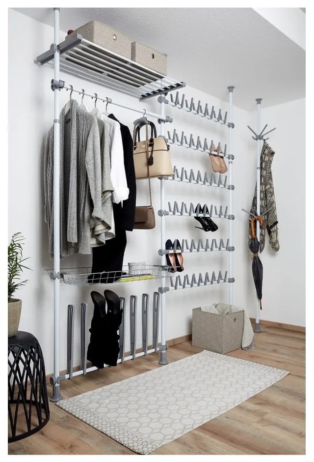 Biely kovový teleskopický stojan na topánky Herkules – Wenko