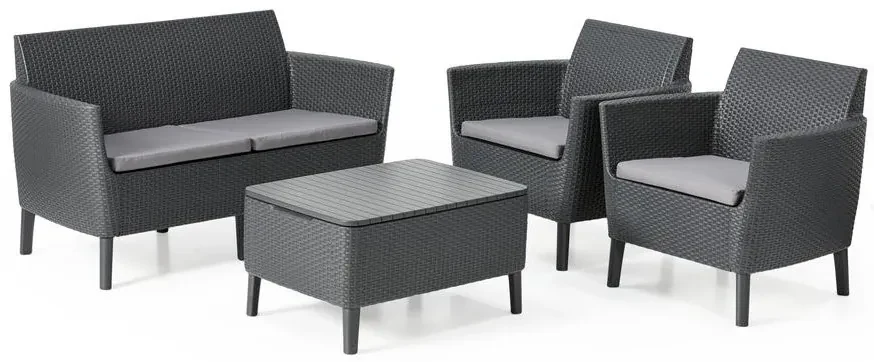 Allibert SALEMO 54579 Záhradný polyratanový set - grafit