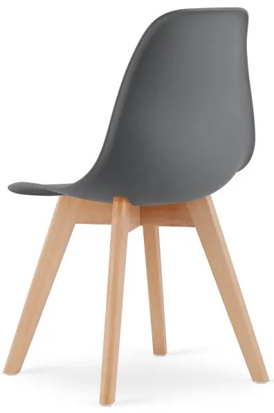 Set štyroch jedálenských stoličiek KITO tmavosivé / naturálne nohy (4 ks)
