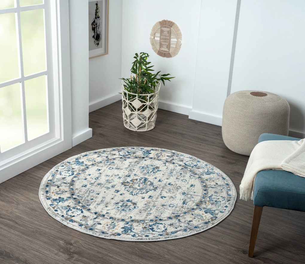 My Flair, Kusový koberec My Heriz 3 CA60106 Beige kruh, 120x120 (priemer) kruh, béžová, chodba / predsieň