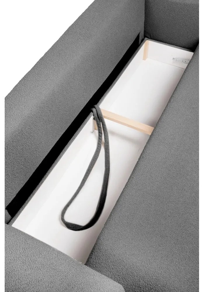 Sivá rozkladacia pohovka z textílie buklé 247 cm Quinoa – Bonami Selection