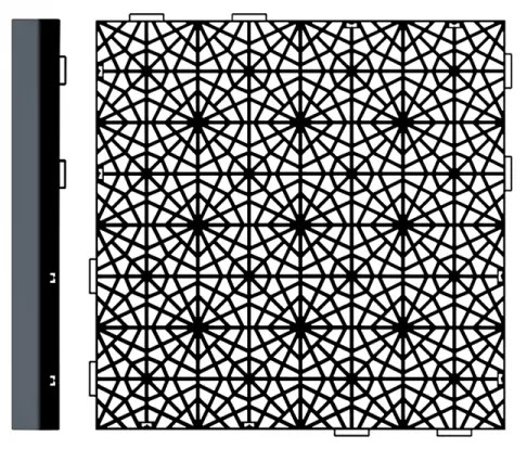 Plastové záhradné dlaždice (32 ks) IAK401 39,7x39,7 cm - čierna